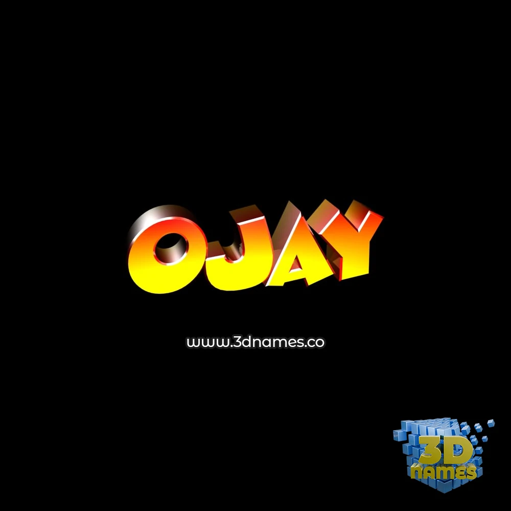 ojay in Black Background style - 3D name wallpaper