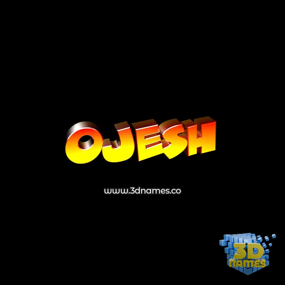 ojesh in Black Background style - 3D name wallpaper