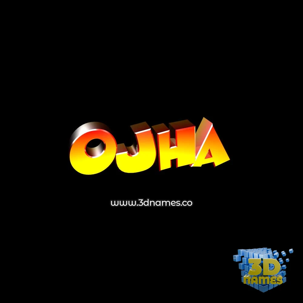ojha in Black Background style - 3D name wallpaper