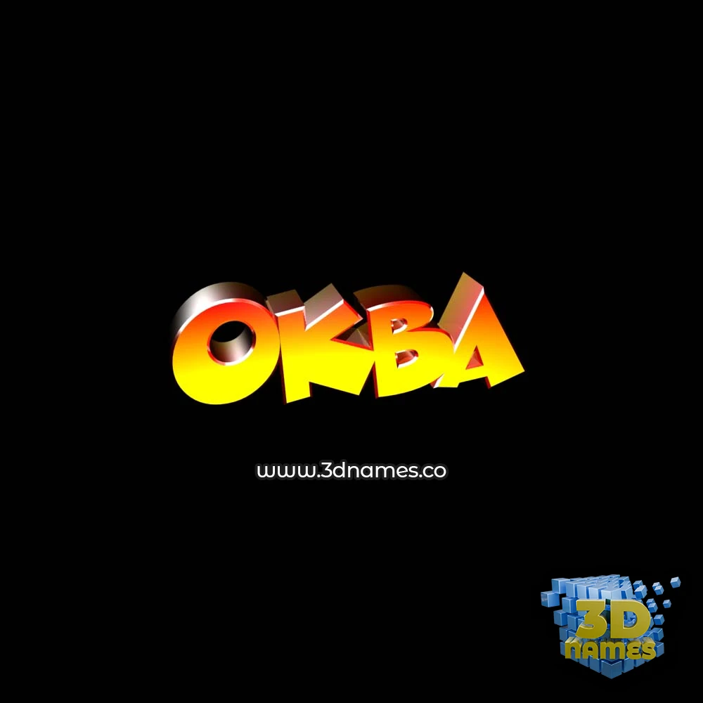 okba in Black Background style - 3D name wallpaper