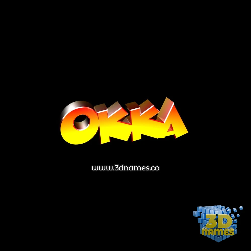 okka in Black Background style - 3D name wallpaper