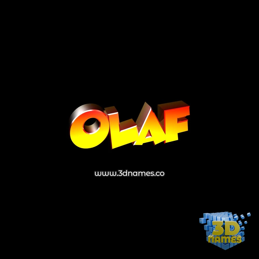 olaf in Black Background style - 3D name wallpaper
