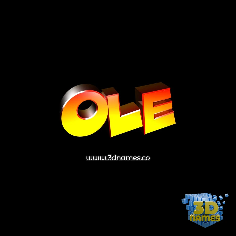 ole in Black Background style - 3D name wallpaper