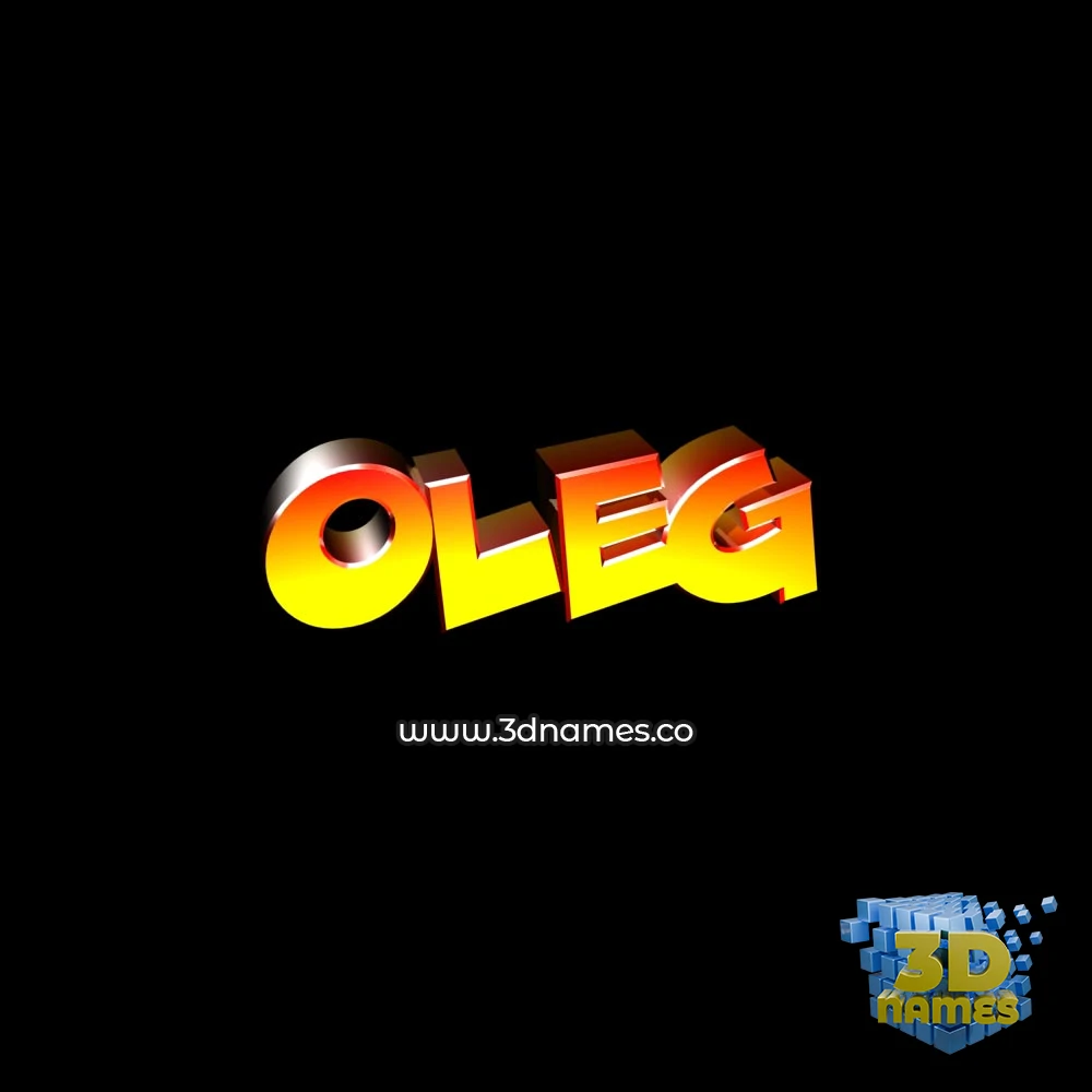 oleg in Black Background style - 3D name wallpaper