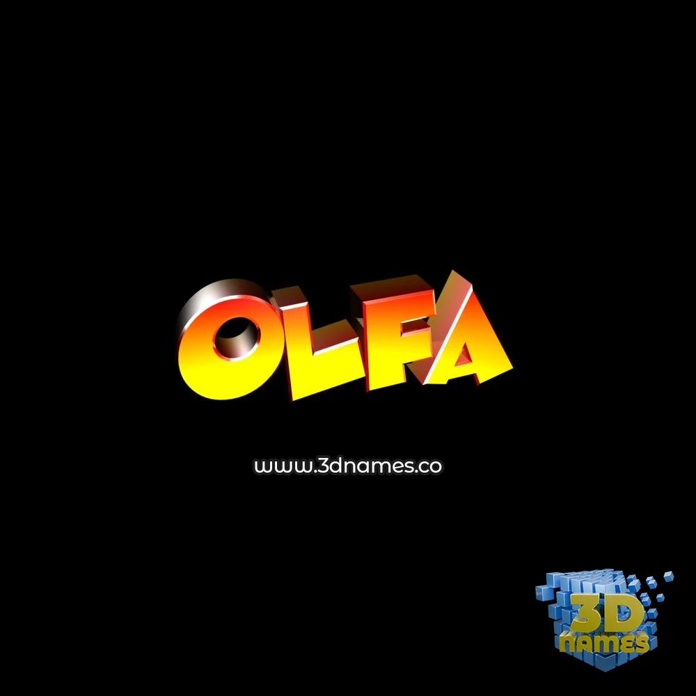 olfa in Black Background style - 3D name wallpaper