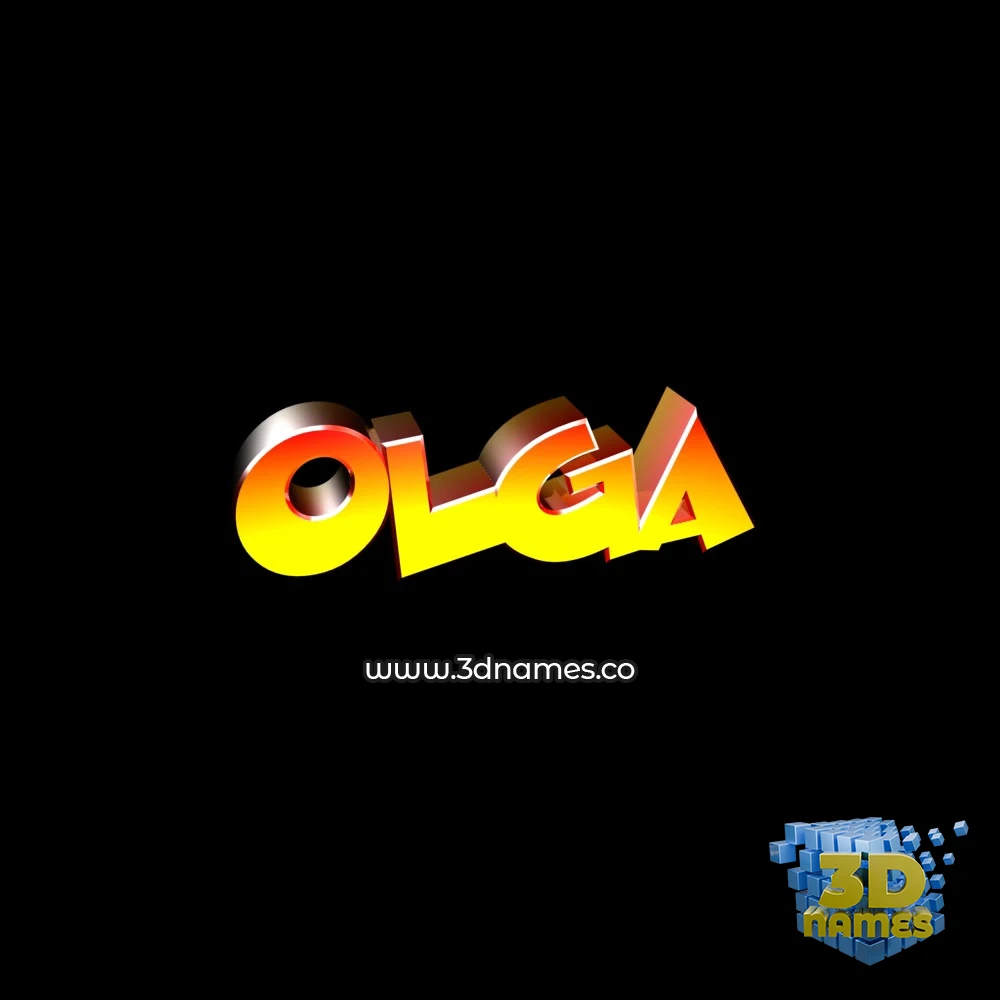 olga in Black Background style - 3D name wallpaper