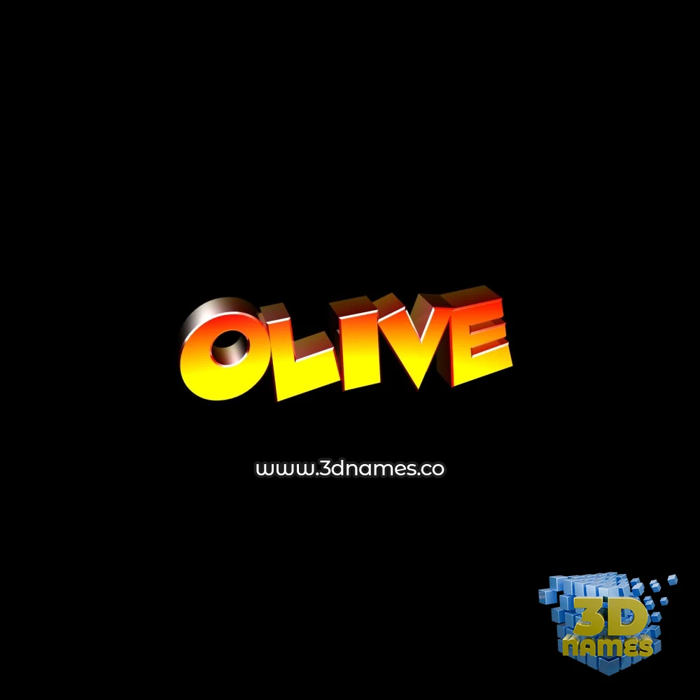 olive in Black Background style - 3D name wallpaper