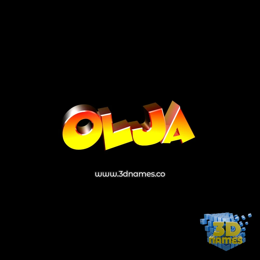 olja in Black Background style - 3D name wallpaper