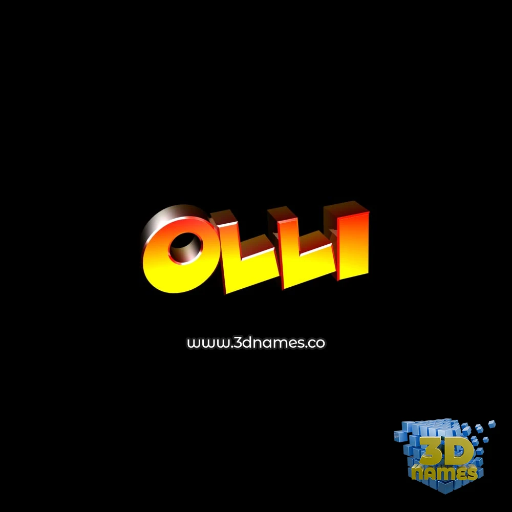 olli in Black Background style - 3D name wallpaper