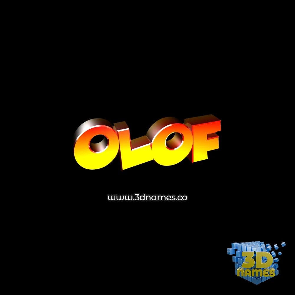olof in Black Background style - 3D name wallpaper