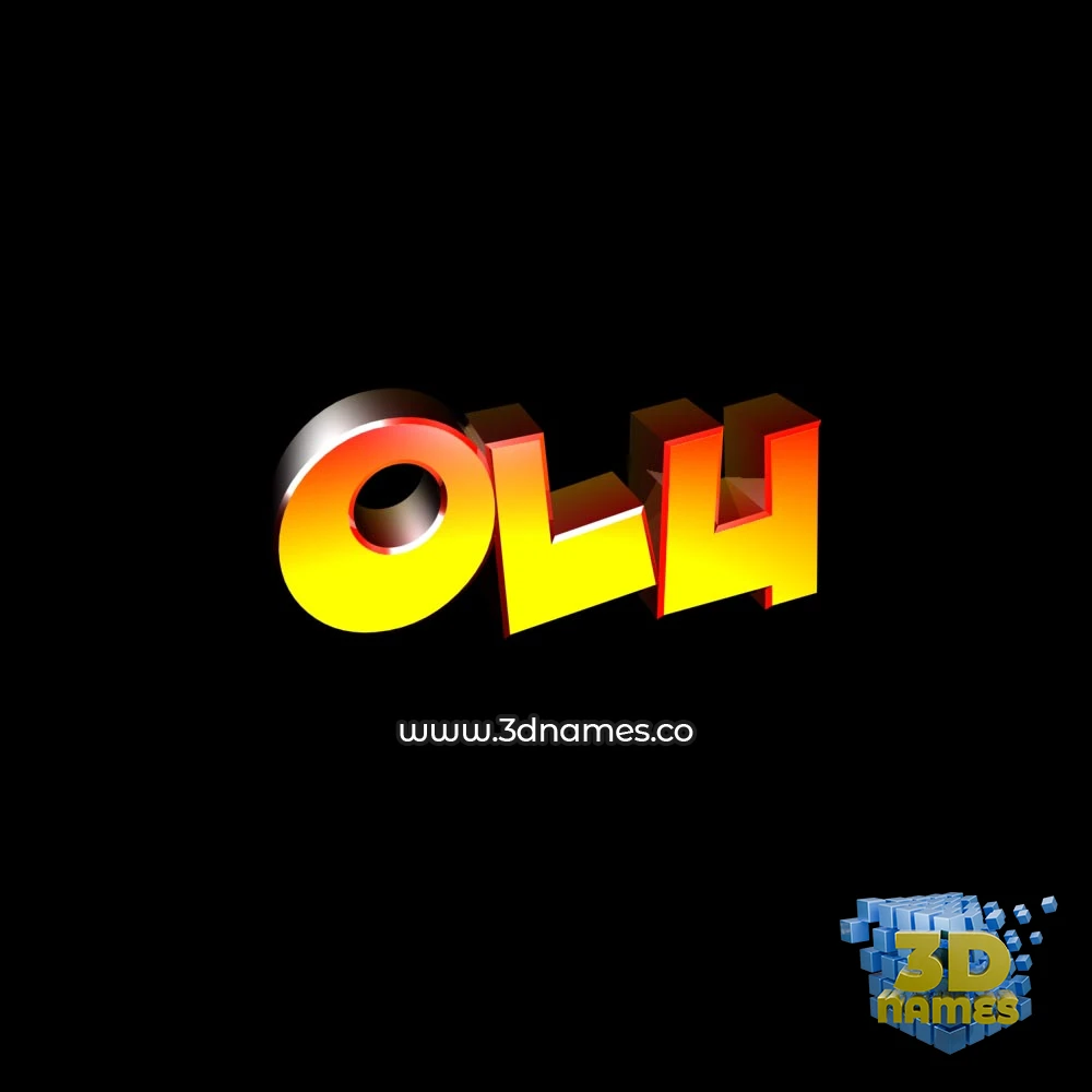 olu in Black Background style - 3D name wallpaper