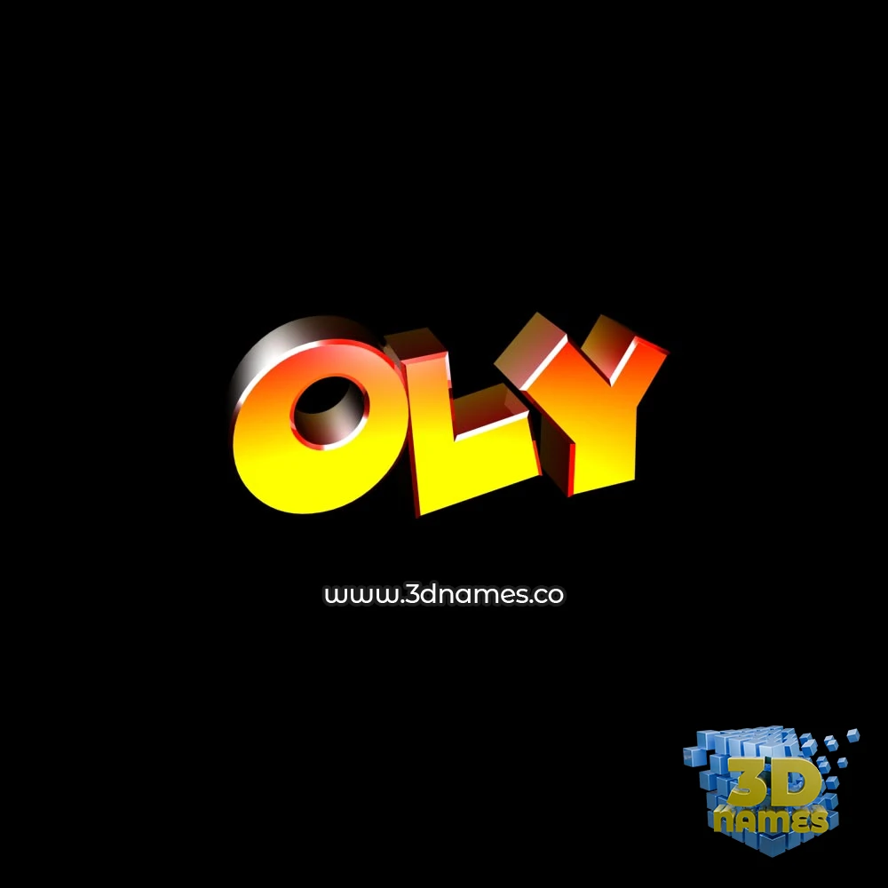 oly in Black Background style - 3D name wallpaper