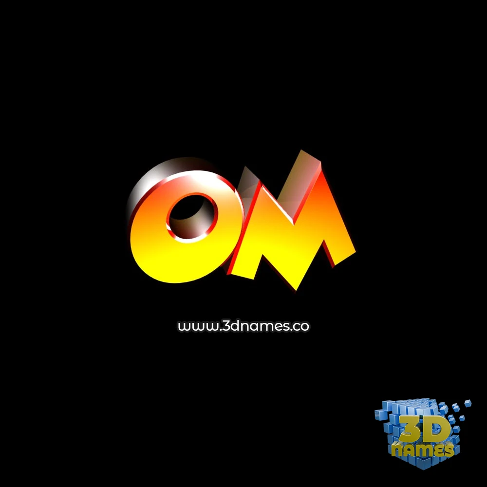 om in Black Background style - 3D name wallpaper