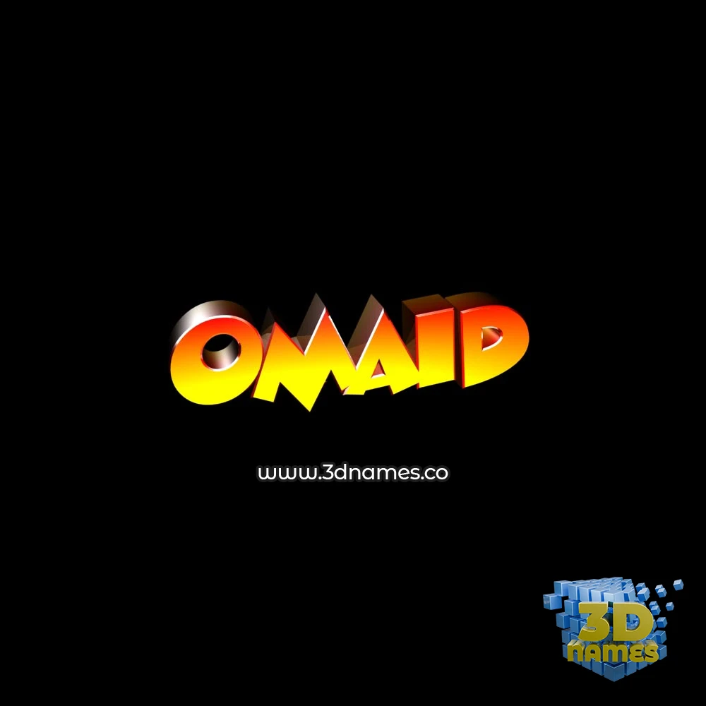 omaid in Black Background style - 3D name wallpaper