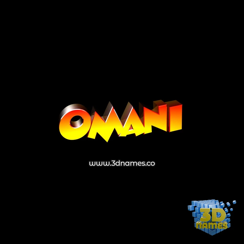 omani in Black Background style - 3D name wallpaper