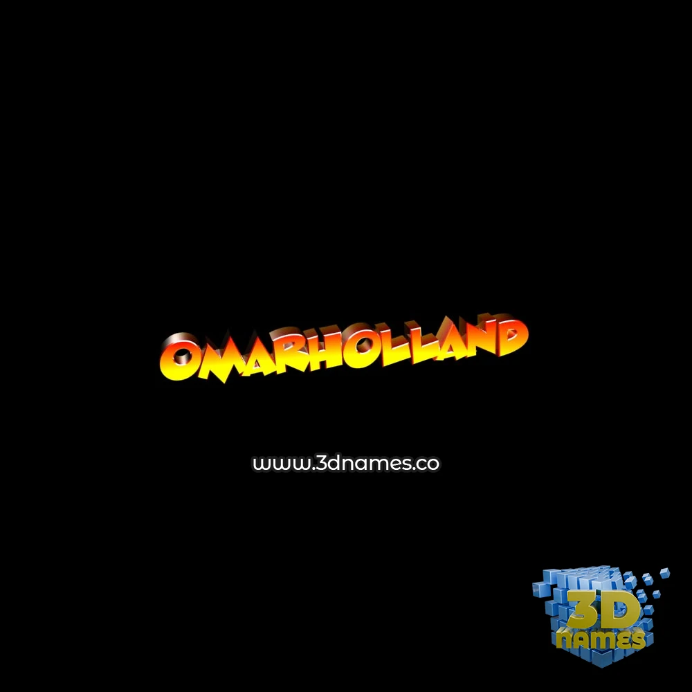 omarholland in Black Background style - 3D name wallpaper
