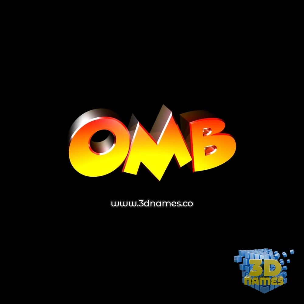 omb in Black Background style - 3D name wallpaper