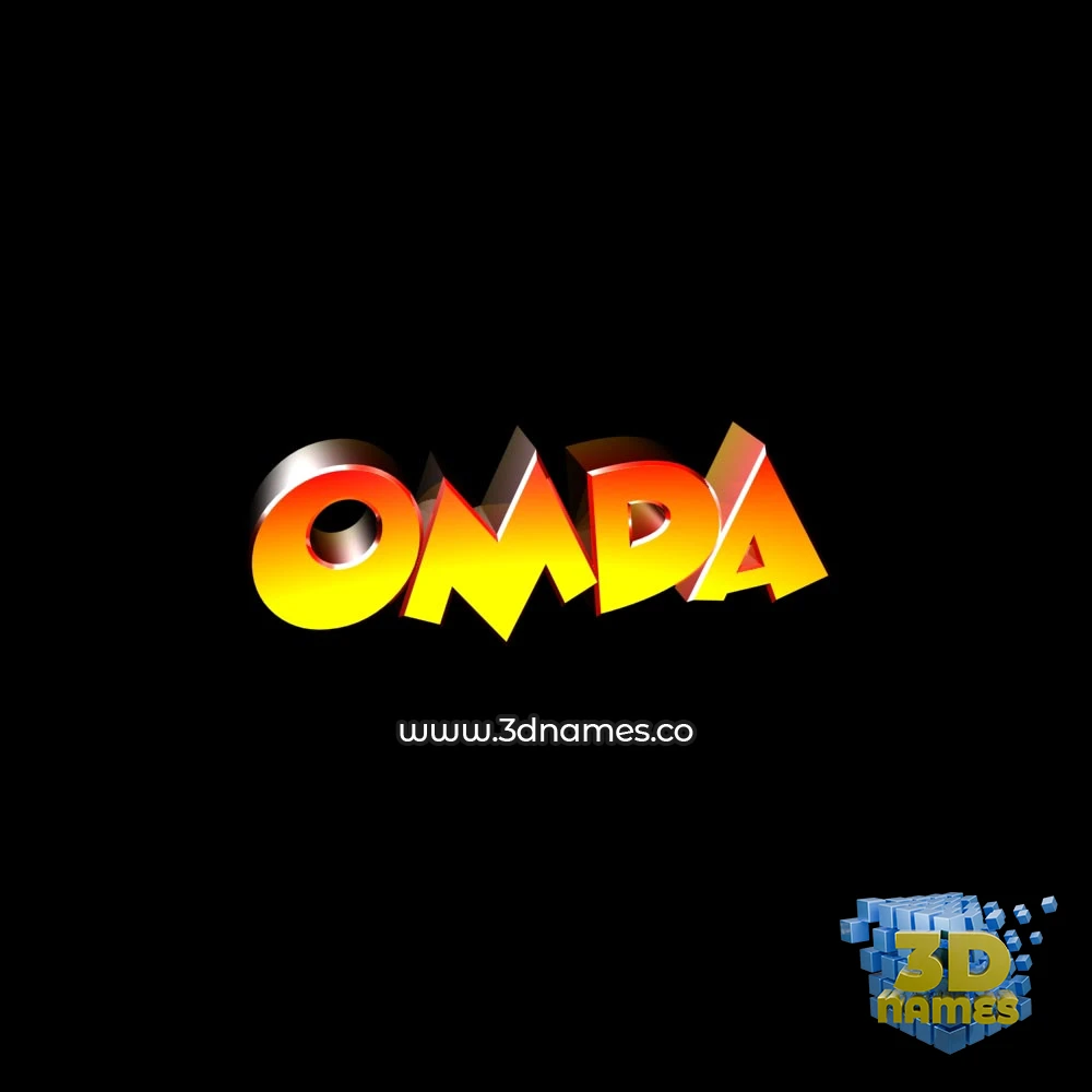 omda in Black Background style - 3D name wallpaper