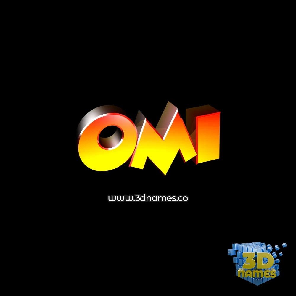 omi in Black Background style - 3D name wallpaper