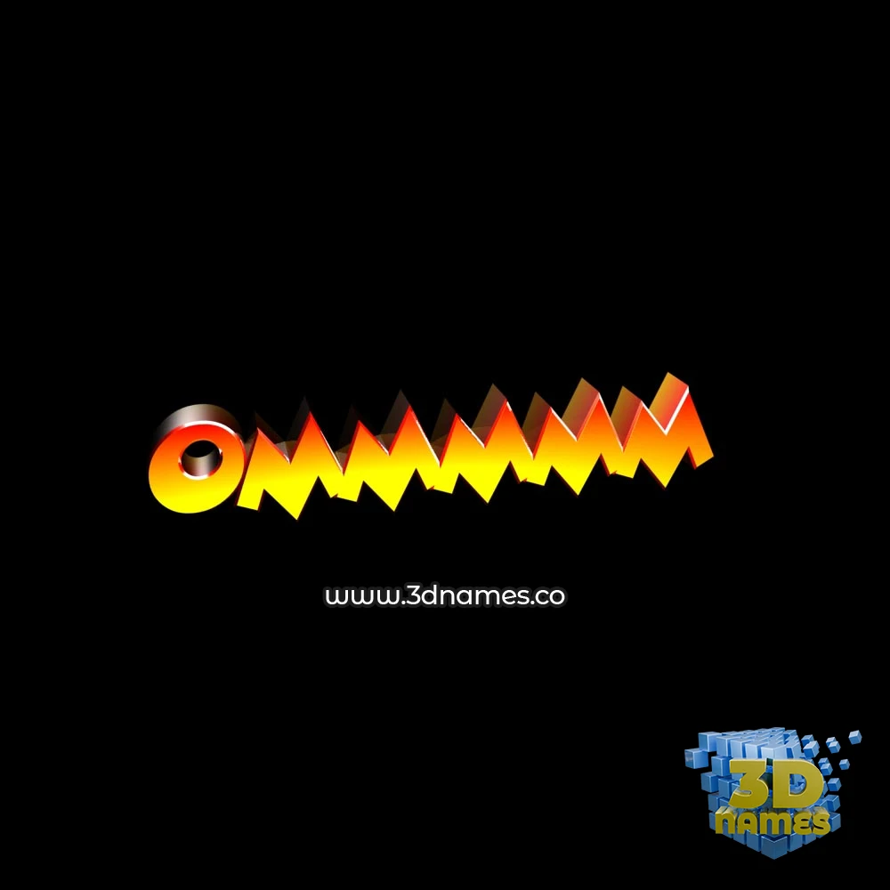 ommmmm in Black Background style - 3D name wallpaper