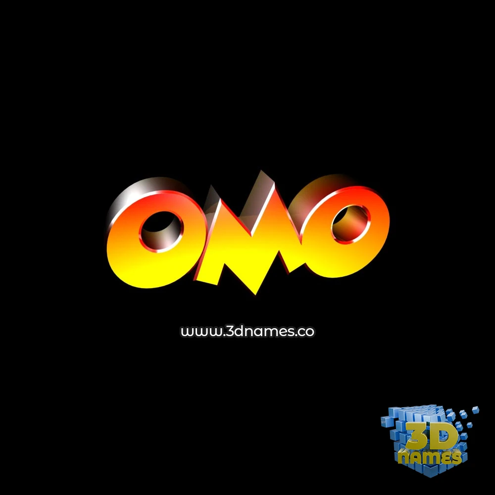 omo in Black Background style - 3D name wallpaper