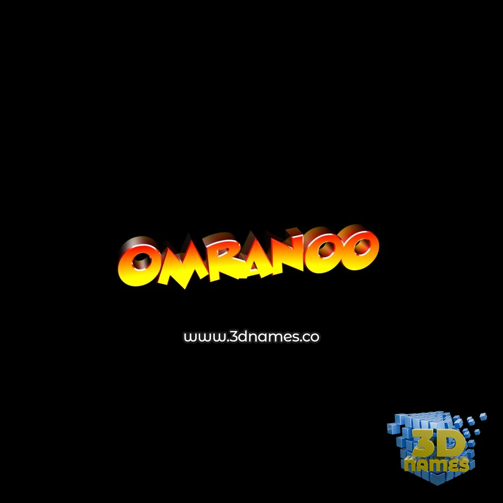 omranoo in Black Background style - 3D name wallpaper
