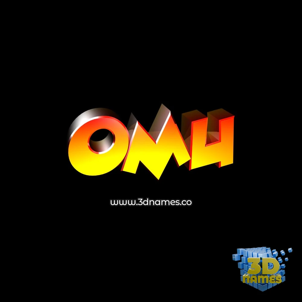 omu in Black Background style - 3D name wallpaper