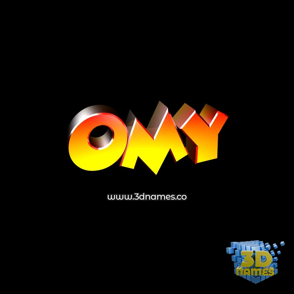 omy in Black Background style - 3D name wallpaper