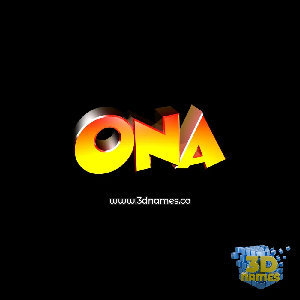 ona in Black Background style - 3D name wallpaper