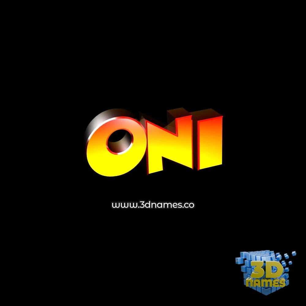 oni in Black Background style - 3D name wallpaper