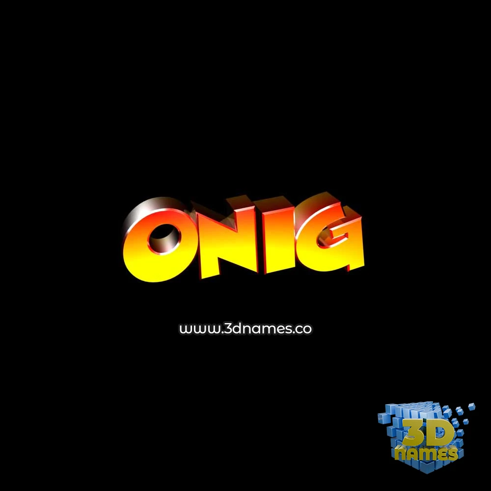 onig in Black Background style - 3D name wallpaper