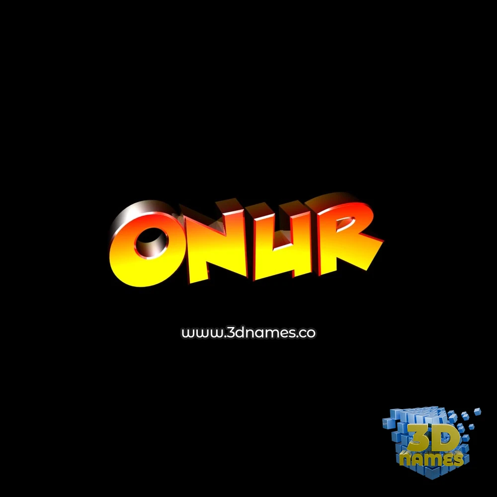 onur in Black Background style - 3D name wallpaper