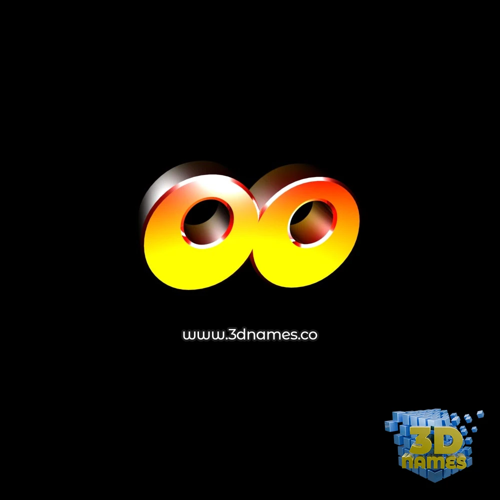 oo in Black Background style - 3D name wallpaper