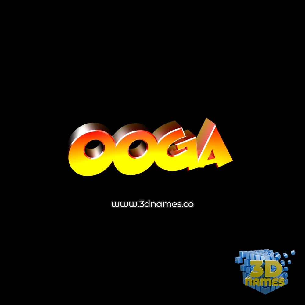 ooga in Black Background style - 3D name wallpaper