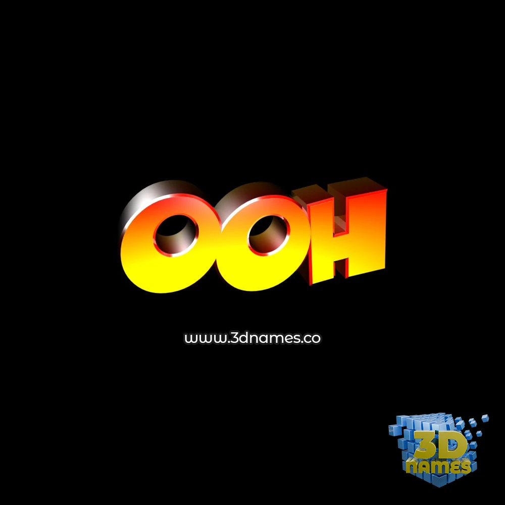 ooh in Black Background style - 3D name wallpaper