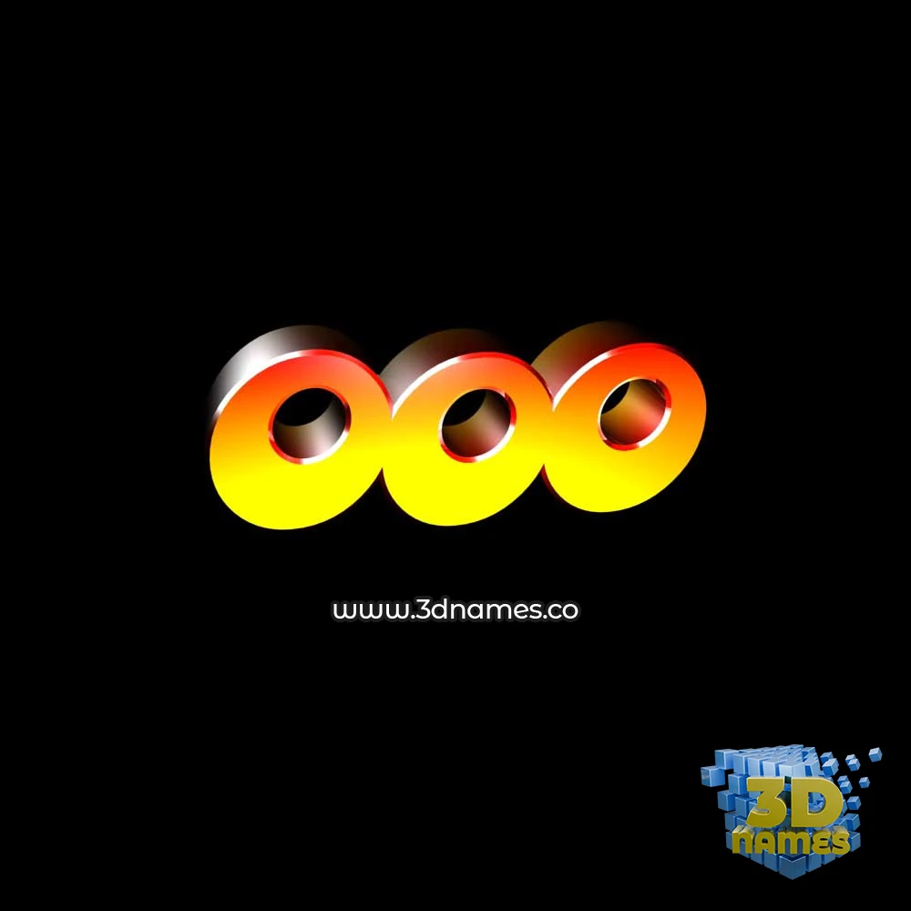ooo in Black Background style - 3D name wallpaper