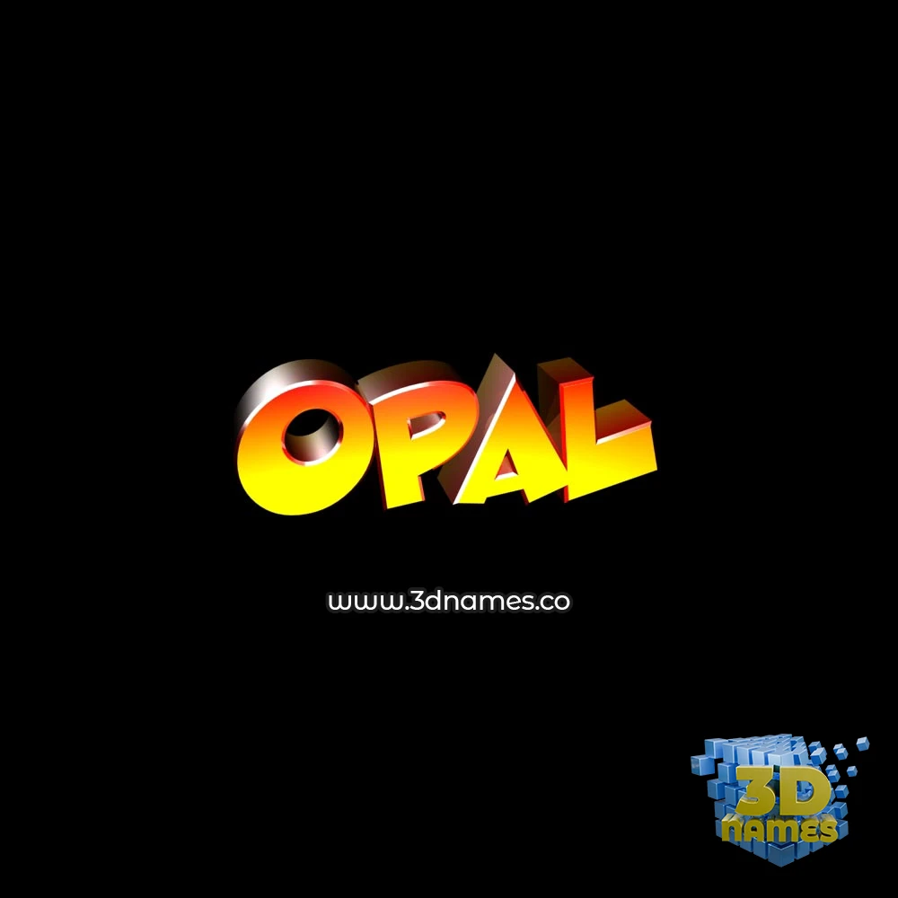 opal in Black Background style - 3D name wallpaper