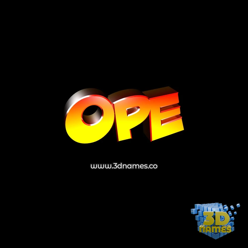 ope in Black Background style - 3D name wallpaper