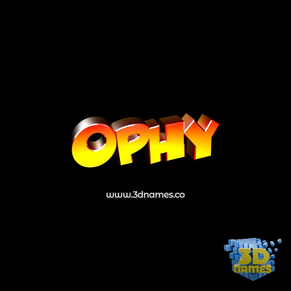 ophy in Black Background style - 3D name wallpaper