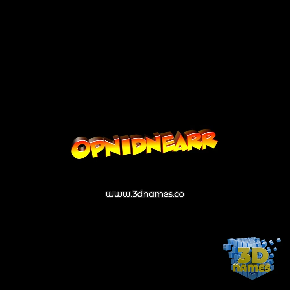 opnidnearr in Black Background style - 3D name wallpaper