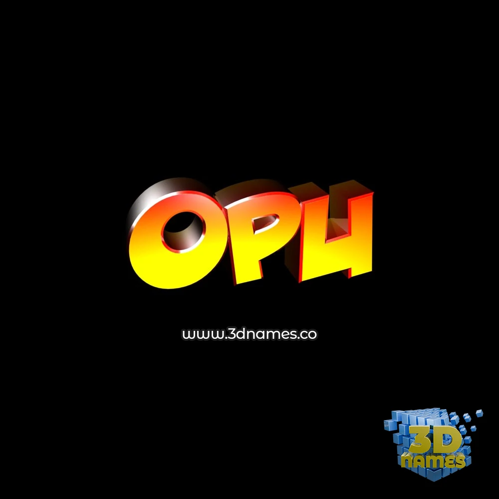 opu in Black Background style - 3D name wallpaper