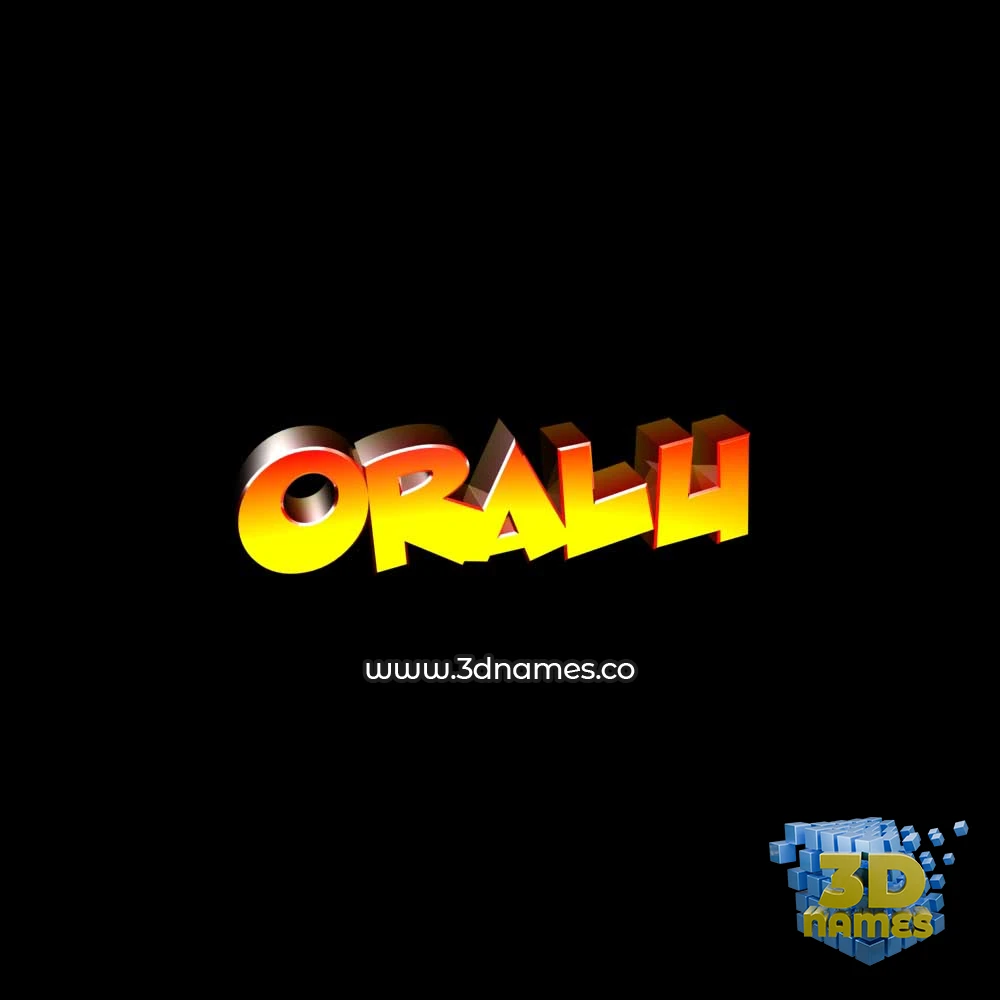oralu in Black Background style - 3D name wallpaper