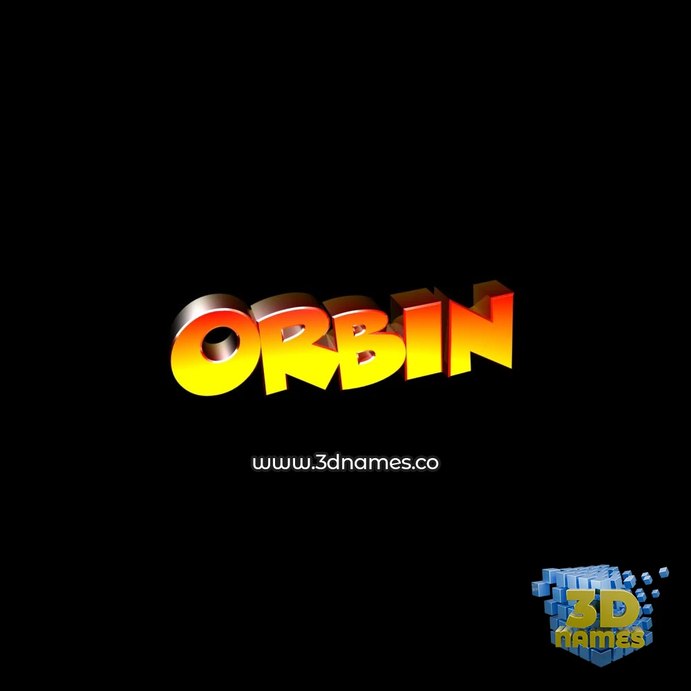 orbin in Black Background style - 3D name wallpaper