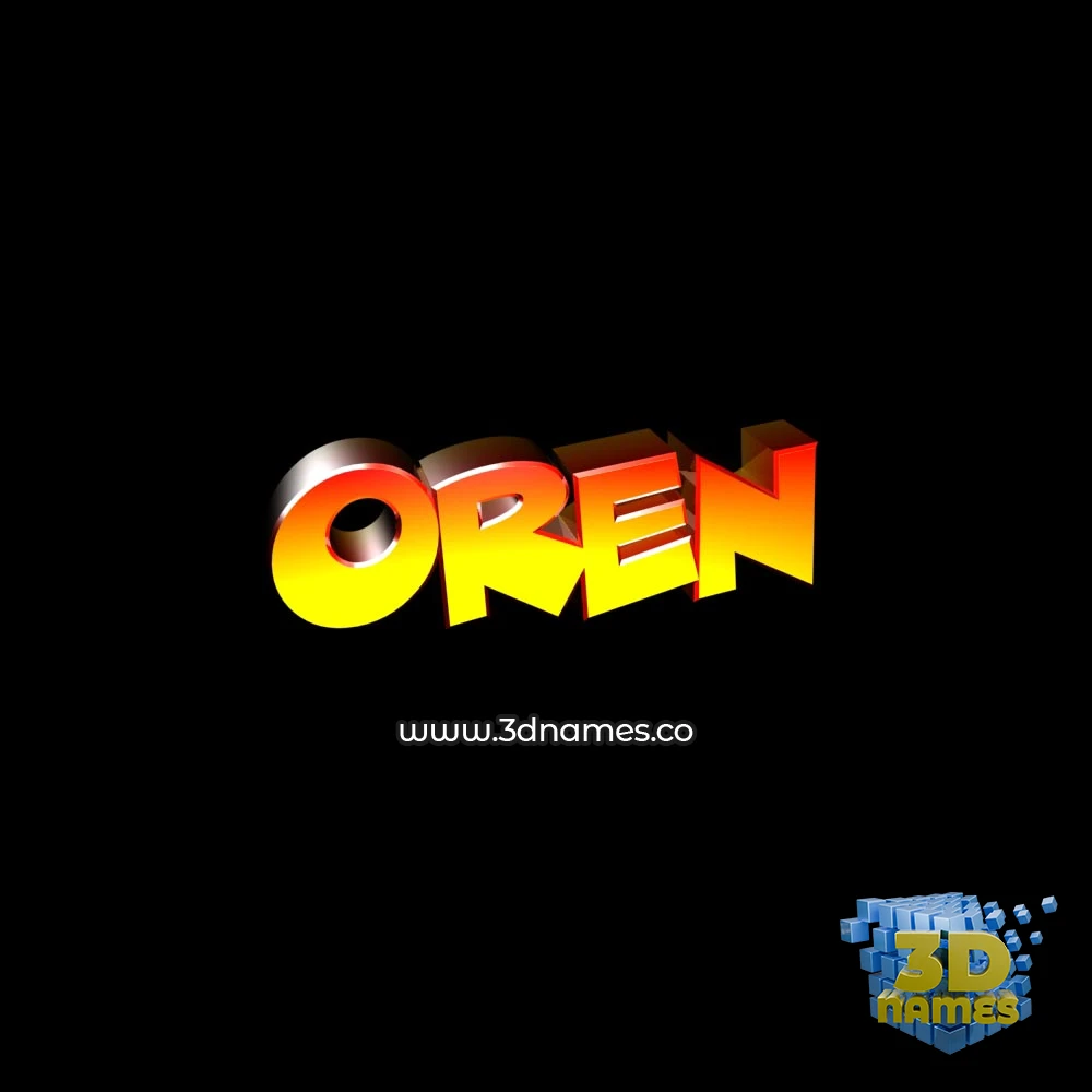 oren in Black Background style - 3D name wallpaper