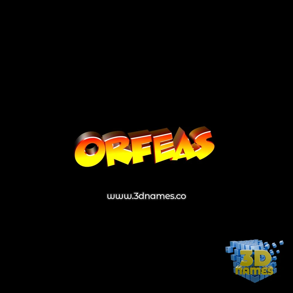 orfeas in Black Background style - 3D name wallpaper