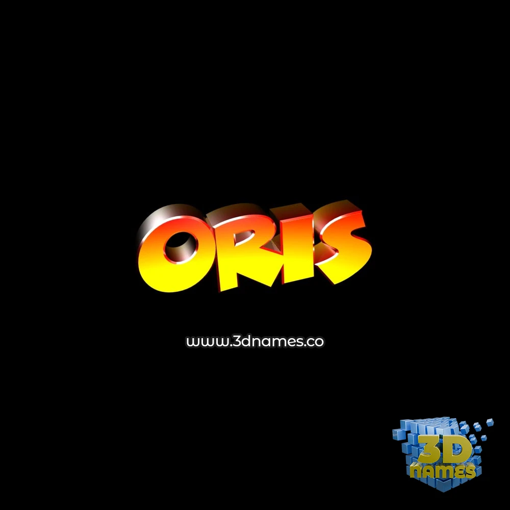 oris in Black Background style - 3D name wallpaper