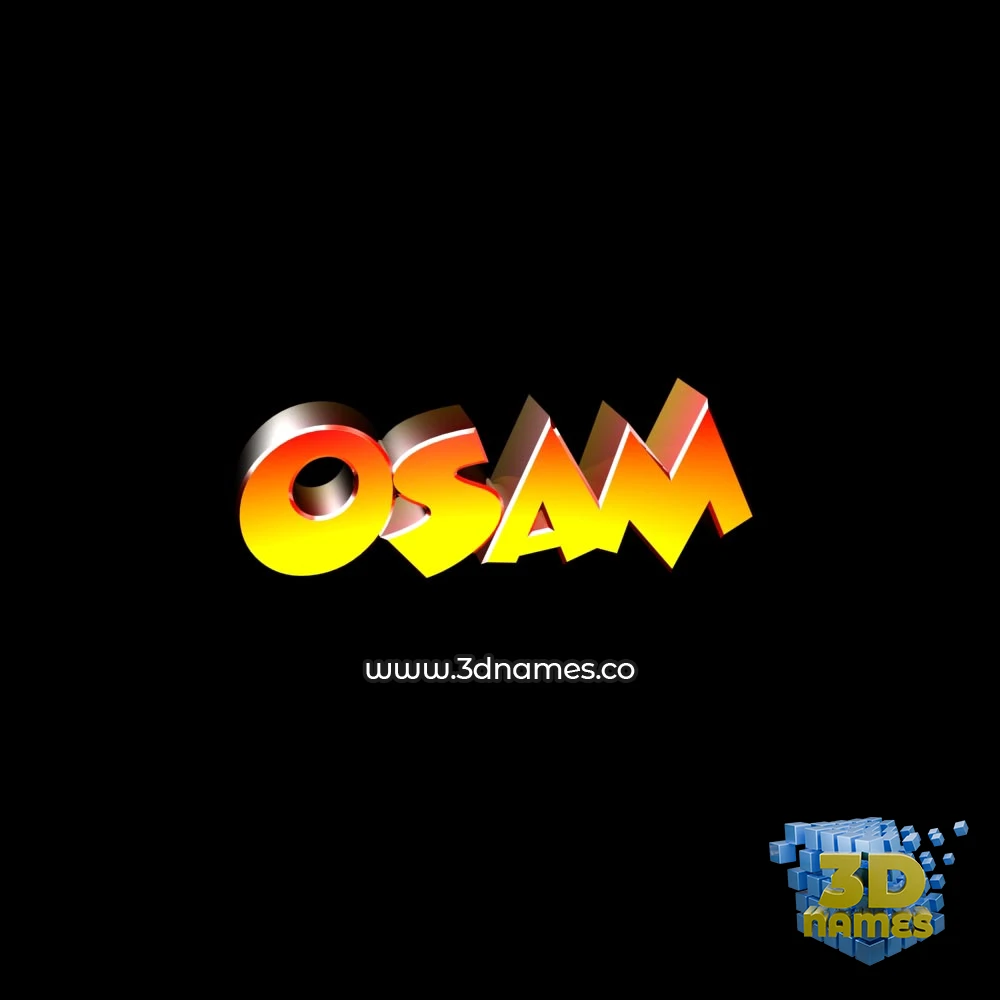 osam in Black Background style - 3D name wallpaper