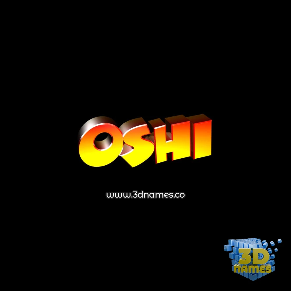 oshi in Black Background style - 3D name wallpaper