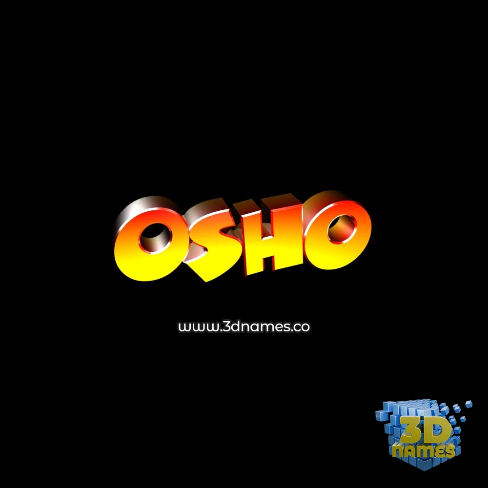 osho in Black Background style - 3D name wallpaper
