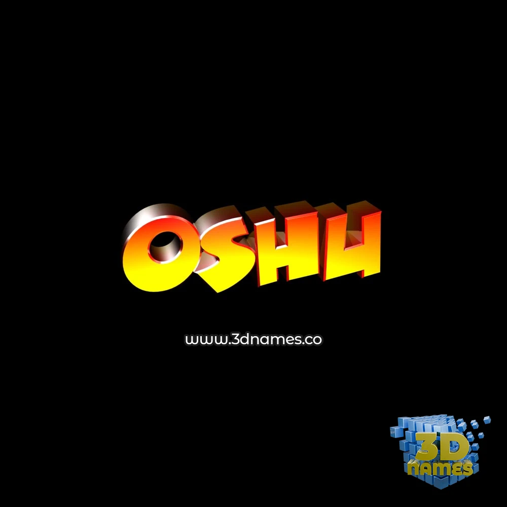 oshu in Black Background style - 3D name wallpaper